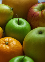 Directly above of fruits on the table