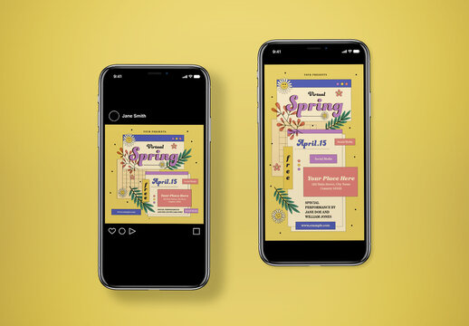 Virtual Spring Break Social Media Layout