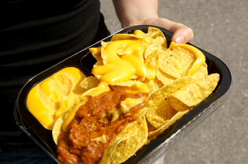 Fast food nachos from a gas station convenience store.