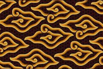 Batik Painting in Java, Indonesia, the development of the Megamendung pattern with an artistic and exclusive motif background