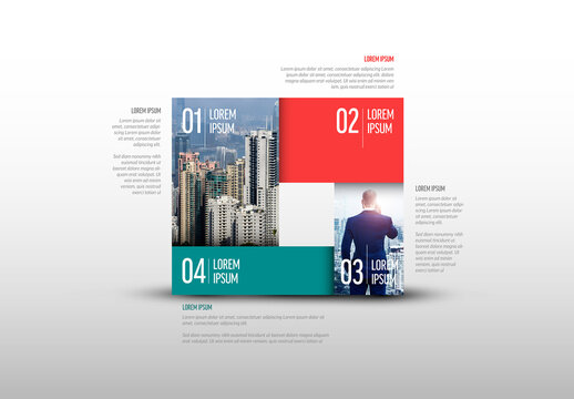 Abstract Rectangle Infographic Layout with Photo Placeholders