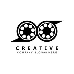 Film strip logo vector symbol