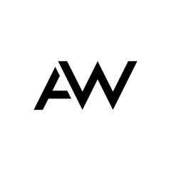 Alphabet letters monogram initials AW
