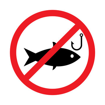 no fishing sign icon vector