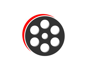 Cinema roll film vector illustration logo