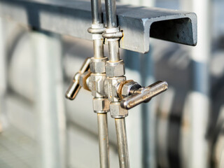 Block valve or manifold valve of pressure transmitter for apply in industrial zone at power plant.