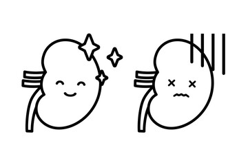 腎臓と顔（モノクロ）