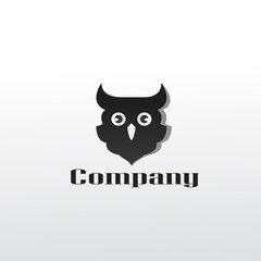 Head owl logo template 