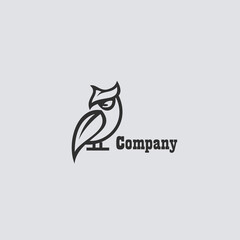 Owl line logo  template 