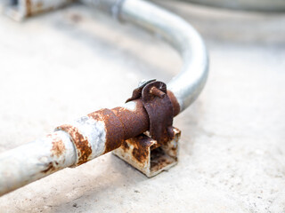 Conduit and rust in power plant.