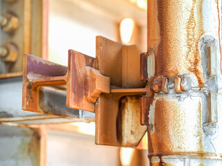 Support of steam pipe in power plant.