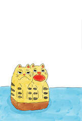 そのまま印刷OK！最新の可愛い年賀状テンプレートイラスト