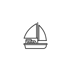 sail boat vector icon. transportation and vehicle icon outline style. perfect use for icon, logo, illustration, website, and more. icon design line style