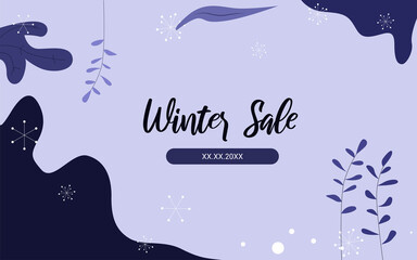 Winter Sale Flyer Design Concept. Winter Sale Promotion, Winter Sale Presentation Template Concept. Winter sale banner design concept. Christmas winter sale promotion. 1920 x 1080 Winter Banner.