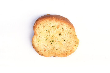 Round rusks on white background. 