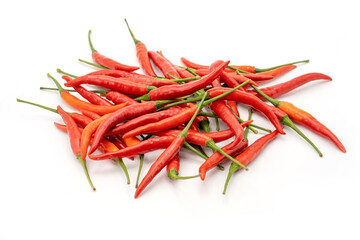 Isolated Red chili pepper on white background.