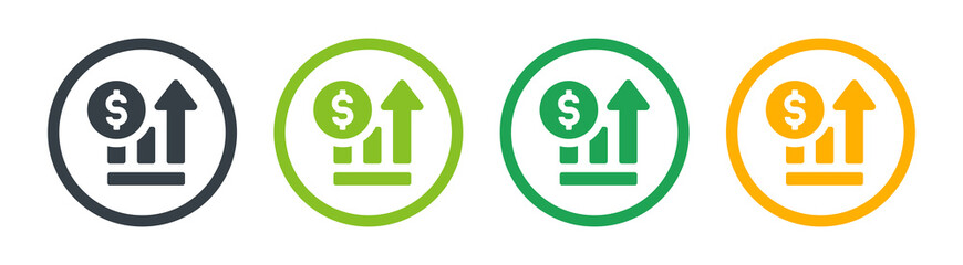 Increase, profits, earn icon set. Vector illustration
Business concept