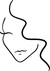 Template logo for beauty products. Abstract sketch girl. Vector illustration.