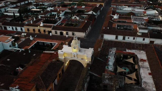 Drone shot of Antigua, Guatemala