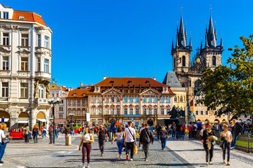 Picturesque view of Old Town Square in Prague, Czech Republic