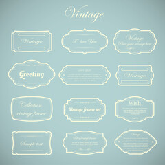 Vector of vintage frame set on retro background. Calligraphic design elements.