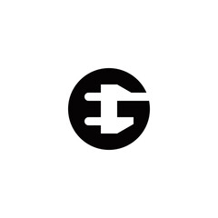 g initial electric logo design vector template