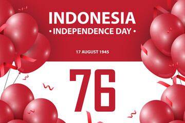 76th independence day of the Republic of Indonesia vector design. Indonesia Independence Day 17 August 1945