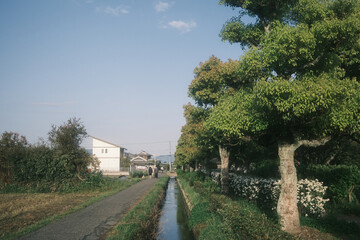 住宅街を通る用水路