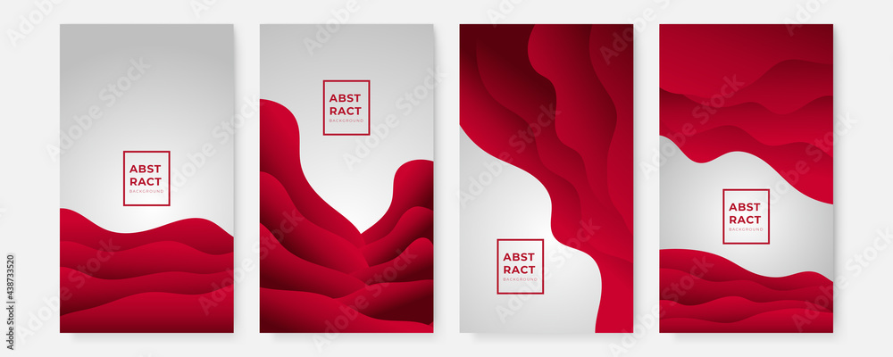 Poster Red abstract background with wave lines. Vector abstract red wavy background. Curve flow motion. Red abstract backgrund vector, modern corporate concept.