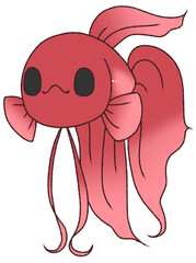 こちらを見るベタ（赤色）