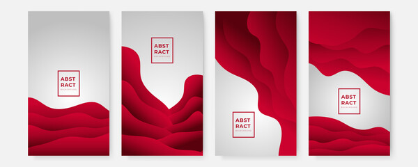 Red abstract background with wave lines. Vector abstract red wavy background. Curve flow motion. Red abstract backgrund vector, modern corporate concept.