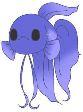recommend clip art: こちらを見るベタ（青色）