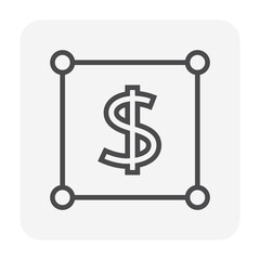 Land plot vector icon. Consist of empty area, position pin point, road and location. Real estate or property for housing subdivision, development, owned, sale, rent, buy or investment. 64x64 pixel.