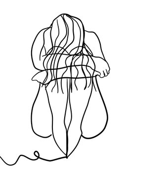 recommend clip art: Sad woman crying