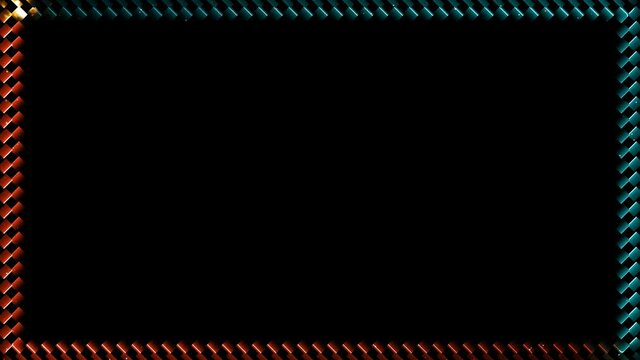 abstract griddler multi mirror laser border red and blue glow energy light with particles ball moving around