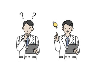 医者 科学者 白衣を着た男性 考える 疑問 閃く アイデア ポーズ イラスト素材 Wall Mural Senryu 医者 科学者 白衣を着た男性 考える 疑問 閃く アイデア ポーズ イラスト素材 Wall Mural Senryu