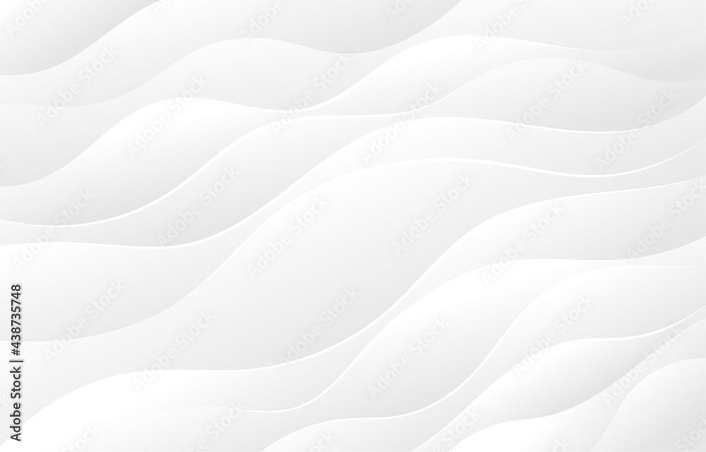 Wall mural light gray and white wave flowing modern soft luxury texture with smooth and clean vector subtle abs