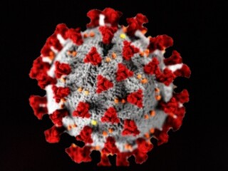 Corona virus pandemic covid-19. Black background.