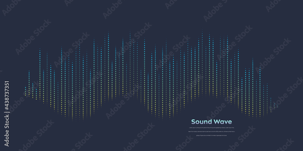 Poster vector sound wave. abstract colorful digital equalizer. audio wave graph of frequency and spectrum v