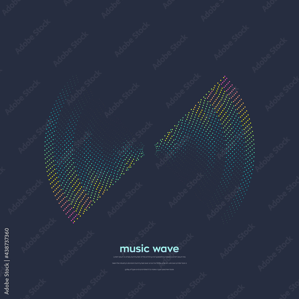 Poster vector sound wave. abstract colorful digital music equalizer. audio wave graph of frequency and spec