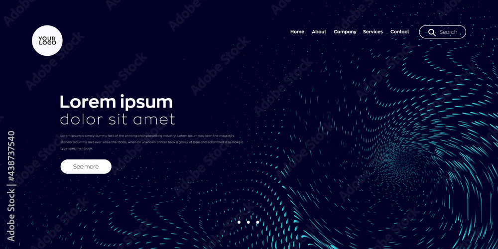 Poster landing page. web header vector dots line background for website, banner, template.