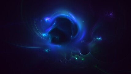 3D rendering abstract multicolor fractal light background