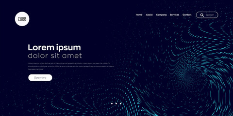 Landing page. web header vector dots line background for website, banner, template.