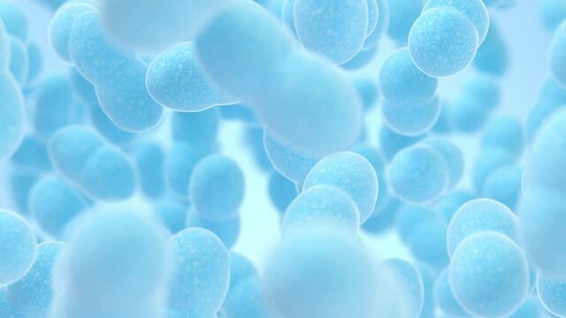 Large groups of germs with blue background, 3d rendering.