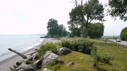 Lac Érié à la frontière entre le Canada et les États-Unis