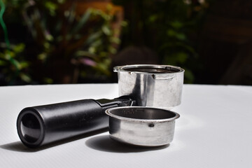 Portafilter on a white backgrounds