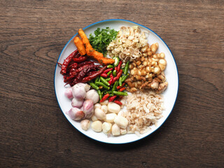 Herbal ingredients for making curry paste