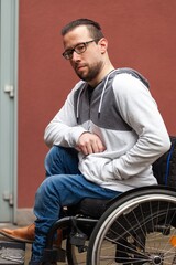 Obraz premium portrait of man in wheelchair