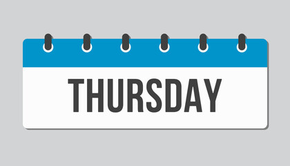 Template icon page calendar, day of week Thursday