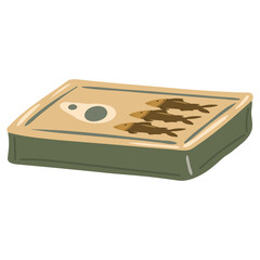 Fish canned, natural healthy organic nutrition product. Vector doodle cartoon flat trendy illustration hand drawn isolated